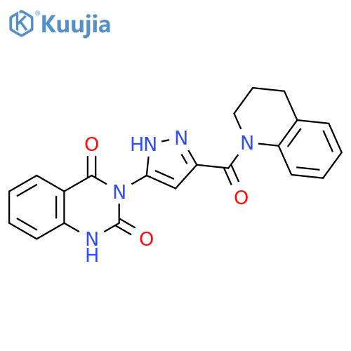 Quinoline,1-[[5-(1,4-dihydro-2,4-dioxo-3(2H)-quinazolinyl)-1H-pyrazol-3-yl]carbonyl]-1,2,3,4-tetrahydro- structure