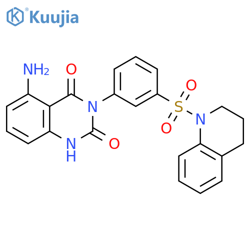 Quinoline,1-[[3-(5-amino-1,4-dihydro-2,4-dioxo-3(2H)-quinazolinyl)phenyl]sulfonyl]-1,2,3,4-tetrahydro- structure
