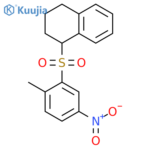 NAPHTHALENE, 1,2,3,4-TETRAHYDRO-1-[(2-METHYL-5-NITROPHENYL)SULFONYL]- structure