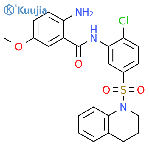 Benzamide,2-amino-N-[2-chloro-5-[(3,4-dihydro-1(2H)-quinolinyl)sulfonyl]phenyl]-5-methoxy- structure