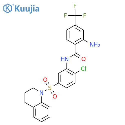 Benzamide,2-amino-N-[2-chloro-5-[(3,4-dihydro-1(2H)-quinolinyl)sulfonyl]phenyl]-4-(trifluoromethyl)- structure