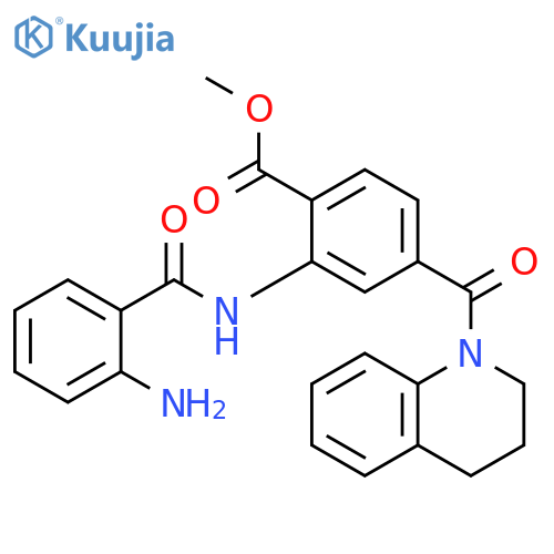 Benzoic acid,2-[(2-aminobenzoyl)amino]-4-[(3,4-dihydro-1(2H)-quinolinyl)carbonyl]-,methyl ester structure