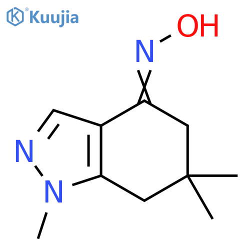4H-Indazol-4-one, 1,5,6,7-tetrahydro-1,6,6-trimethyl-, oxime structure