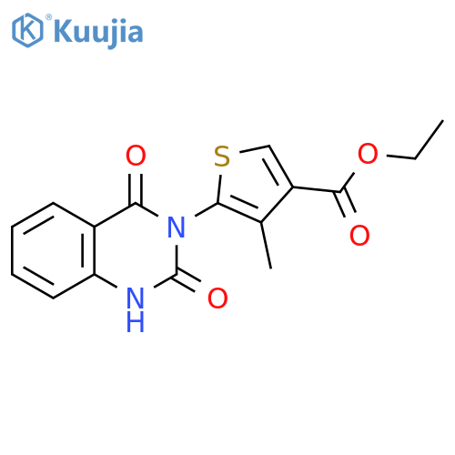 3-Thiophenecarboxylic acid,5-(1,4-dihydro-2,4-dioxo-3(2H)-quinazolinyl)-4-methyl-, ethyl ester structure