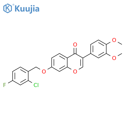 7-(2-chloro-4-fluorophenyl)methoxy-3-(3,4-dimethoxyphenyl)-4H-chromen-4-one structure