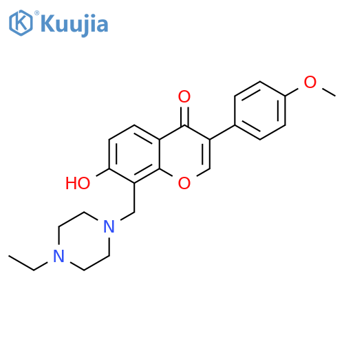 8-(4-ethylpiperazin-1-yl)methyl-7-hydroxy-3-(4-methoxyphenyl)-4H-chromen-4-one structure