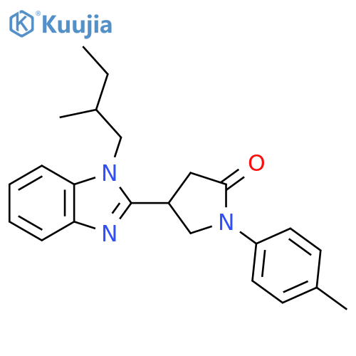 4-1-(2-methylbutyl)-1H-1,3-benzodiazol-2-yl-1-(4-methylphenyl)pyrrolidin-2-one structure