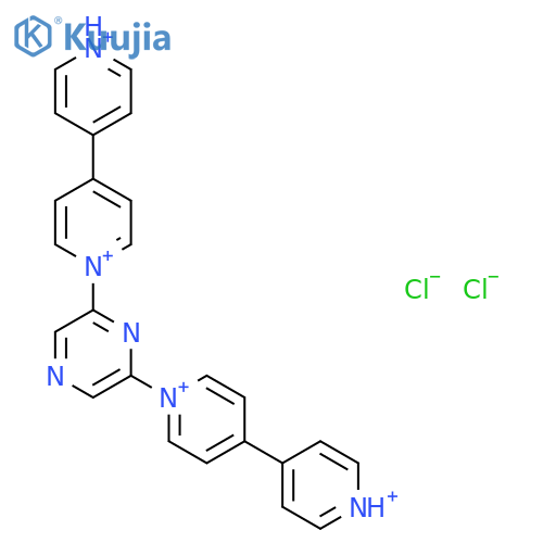 4,4'-BIPYRIDINIUM, 1,1''-(2,6-PYRAZINEDIYL)BIS-, DICHLORIDE structure