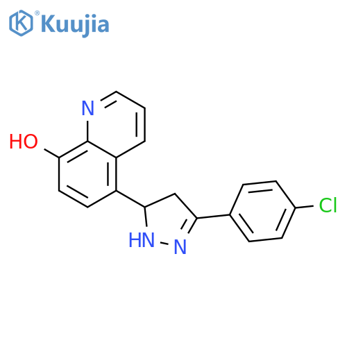 8-Quinolinol, 5-[3-(4-chlorophenyl)-4,5-dihydro-1H-pyrazol-5-yl]- structure