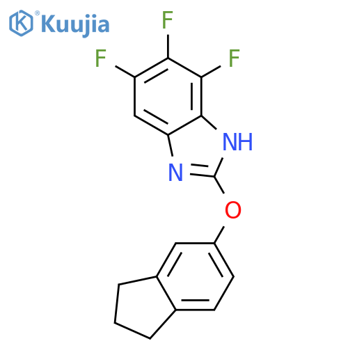 1H-BENZIMIDAZOLE, 2-[(2,3-DIHYDRO-1H-INDEN-5-YL)OXY]-4,5,6-TRIFLUORO- structure