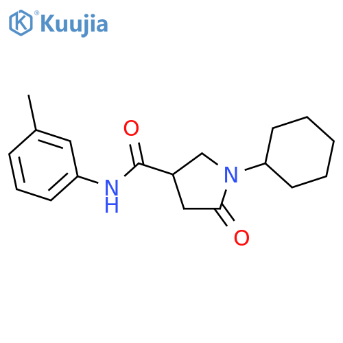 3-Pyrrolidinecarboxamide, 1-cyclohexyl-N-(3-methylphenyl)-5-oxo- structure