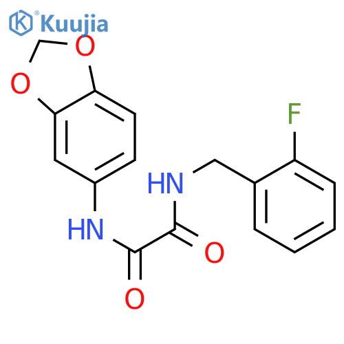 N-(2H-1,3-benzodioxol-5-yl)-N'-(2-fluorophenyl)methylethanediamide structure