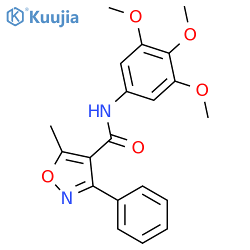 5-methyl-3-phenyl-N-(3,4,5-trimethoxyphenyl)-1,2-oxazole-4-carboxamide structure