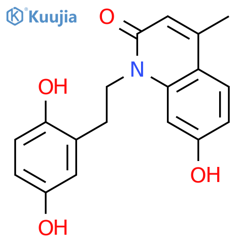 2(1H)-QUINOLINONE, 1-[2-(2,5-DIHYDROXYPHENYL)ETHYL]-7-HYDROXY-4-METHYL- structure