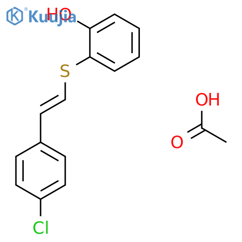 Phenol, 2-[[(1E)-2-(4-chlorophenyl)ethenyl]thio]-, acetate structure