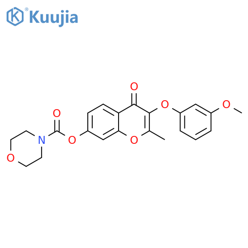 3-(3-methoxyphenoxy)-2-methyl-4-oxo-4H-chromen-7-yl morpholine-4-carboxylate structure