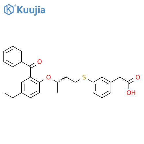 BENZENEACETIC ACID, 3-[[(3S)-3-(2-BENZOYL-4-ETHYLPHENOXY)BUTYL]THIO]- structure
