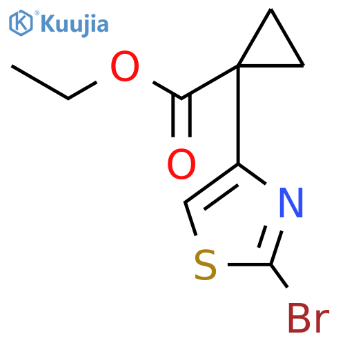 CYCLOPROPANECARBOXYLIC ACID, 1-(2-BROMO-4-THIAZOLYL)-, ETHYL ESTER structure