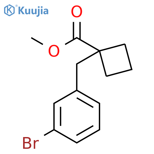 Cyclobutanecarboxylic acid, 1-[(3-bromophenyl)methyl]-, methyl ester structure