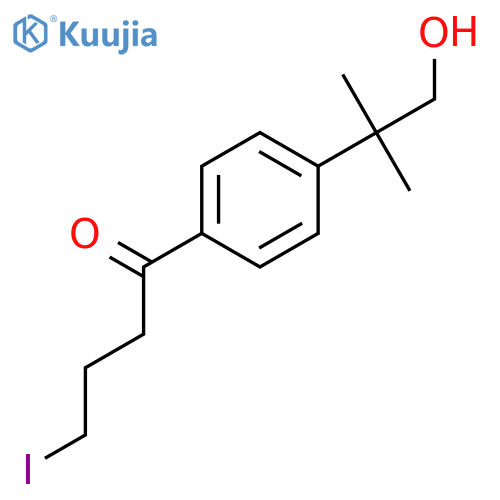 1-BUTANONE, 1-[4-(2-HYDROXY-1,1-DIMETHYLETHYL)PHENYL]-4-IODO- structure