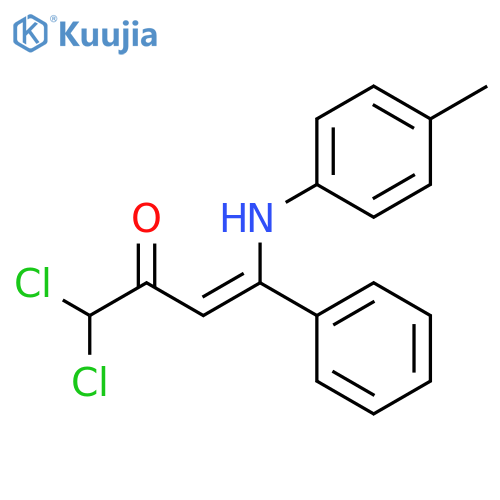 3-Buten-2-one, 1,1-dichloro-4-[(4-methylphenyl)amino]-4-phenyl-, (3E)- structure