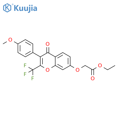 ethyl {[3-(4-methoxyphenyl)-4-oxo-2-(trifluoromethyl)-4H-chromen-7-yl]oxy}acetate structure