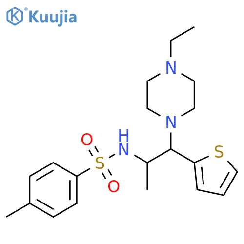 N-1-(4-ethylpiperazin-1-yl)-1-(thiophen-2-yl)propan-2-yl-4-methylbenzene-1-sulfonamide structure