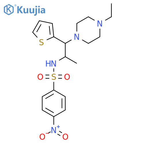 N-1-(4-ethylpiperazin-1-yl)-1-(thiophen-2-yl)propan-2-yl-4-nitrobenzene-1-sulfonamide structure