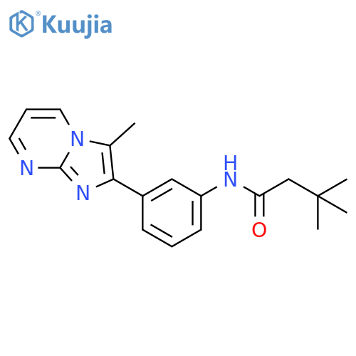 3,3-dimethyl-N-(3-{3-methylimidazo1,2-apyrimidin-2-yl}phenyl)butanamide structure