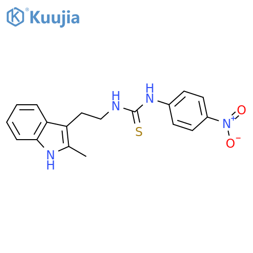 3-2-(2-methyl-1H-indol-3-yl)ethyl-1-(4-nitrophenyl)thiourea structure