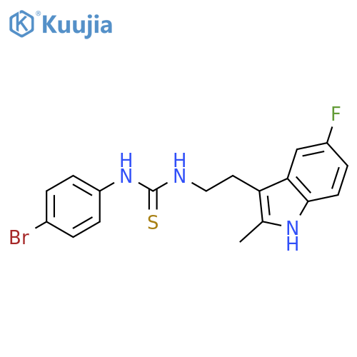 1-(4-bromophenyl)-3-2-(5-fluoro-2-methyl-1H-indol-3-yl)ethylthiourea structure