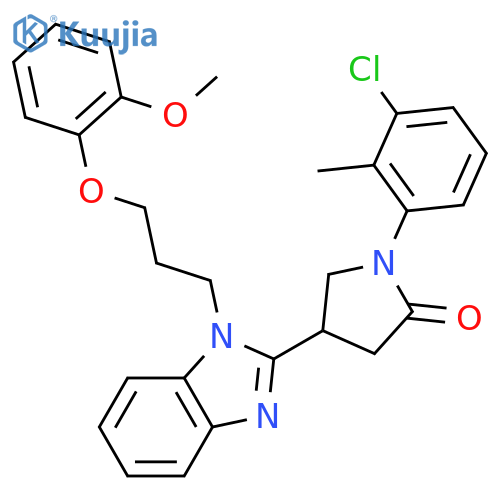 1-(3-chloro-2-methylphenyl)-4-{1-3-(2-methoxyphenoxy)propyl-1H-1,3-benzodiazol-2-yl}pyrrolidin-2-one structure