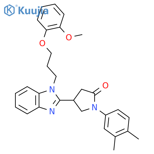 1-(3,4-dimethylphenyl)-4-{1-3-(2-methoxyphenoxy)propyl-1H-1,3-benzodiazol-2-yl}pyrrolidin-2-one structure