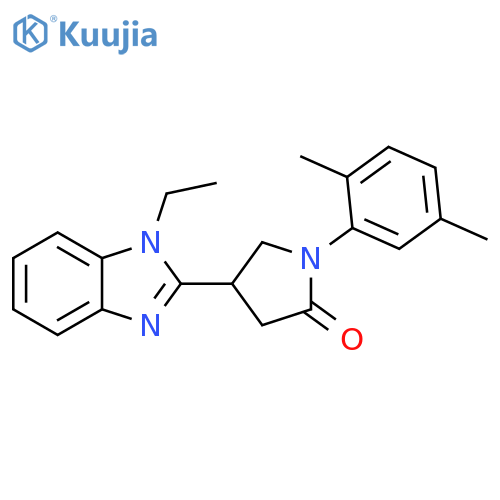 1-(2,5-dimethylphenyl)-4-(1-ethyl-1H-1,3-benzodiazol-2-yl)pyrrolidin-2-one structure