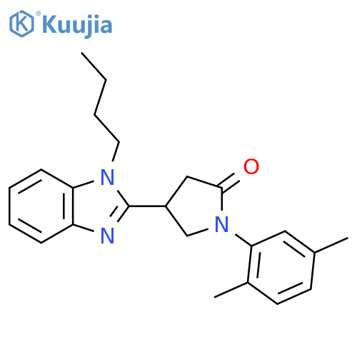 4-(1-butyl-1H-1,3-benzodiazol-2-yl)-1-(2,5-dimethylphenyl)pyrrolidin-2-one structure