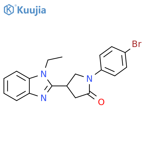 1-(4-bromophenyl)-4-(1-ethyl-1H-1,3-benzodiazol-2-yl)pyrrolidin-2-one structure