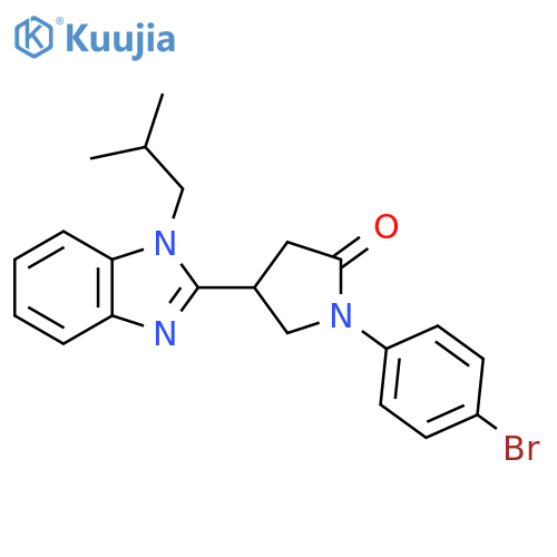 1-(4-bromophenyl)-4-1-(2-methylpropyl)-1H-1,3-benzodiazol-2-ylpyrrolidin-2-one structure