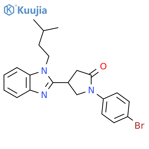1-(4-bromophenyl)-4-1-(3-methylbutyl)-1H-1,3-benzodiazol-2-ylpyrrolidin-2-one structure