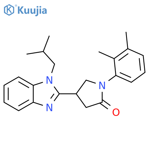 1-(2,3-dimethylphenyl)-4-1-(2-methylpropyl)-1H-1,3-benzodiazol-2-ylpyrrolidin-2-one structure