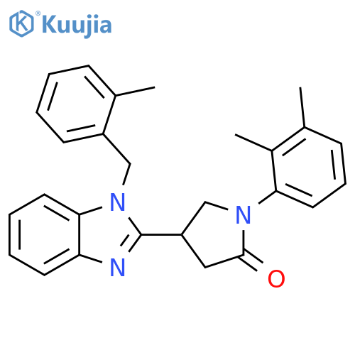 1-(2,3-dimethylphenyl)-4-{1-(2-methylphenyl)methyl-1H-1,3-benzodiazol-2-yl}pyrrolidin-2-one structure