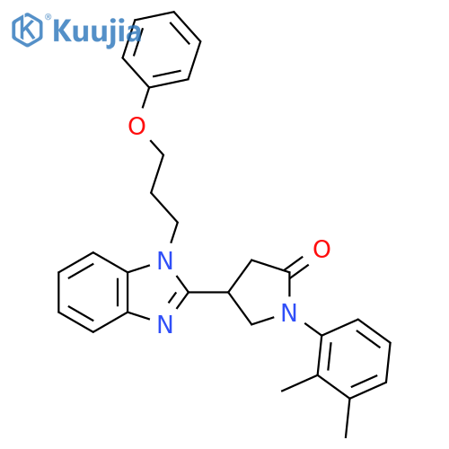 1-(2,3-dimethylphenyl)-4-1-(3-phenoxypropyl)-1H-1,3-benzodiazol-2-ylpyrrolidin-2-one structure