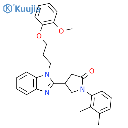 1-(2,3-dimethylphenyl)-4-{1-3-(2-methoxyphenoxy)propyl-1H-1,3-benzodiazol-2-yl}pyrrolidin-2-one structure