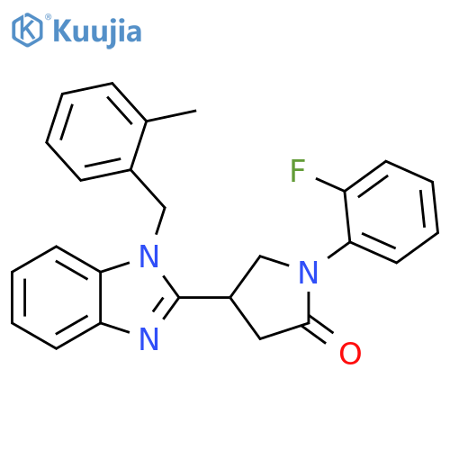 1-(2-fluorophenyl)-4-{1-(2-methylphenyl)methyl-1H-1,3-benzodiazol-2-yl}pyrrolidin-2-one structure