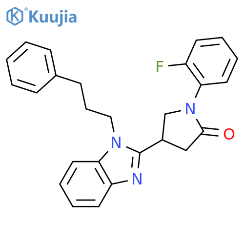 1-(2-fluorophenyl)-4-1-(3-phenylpropyl)-1H-1,3-benzodiazol-2-ylpyrrolidin-2-one structure