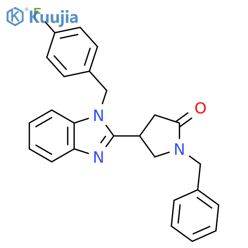 1-benzyl-4-{1-(4-fluorophenyl)methyl-1H-1,3-benzodiazol-2-yl}pyrrolidin-2-one structure