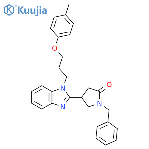 1-benzyl-4-{1-3-(4-methylphenoxy)propyl-1H-1,3-benzodiazol-2-yl}pyrrolidin-2-one structure