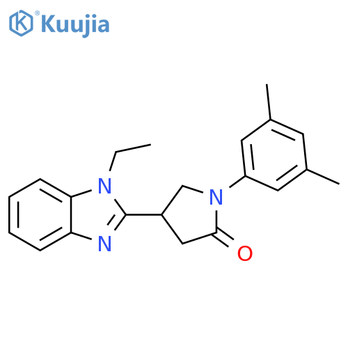 1-(3,5-dimethylphenyl)-4-(1-ethyl-1H-1,3-benzodiazol-2-yl)pyrrolidin-2-one structure