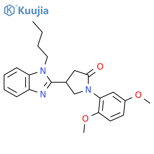 4-(1-butyl-1H-1,3-benzodiazol-2-yl)-1-(2,5-dimethoxyphenyl)pyrrolidin-2-one structure