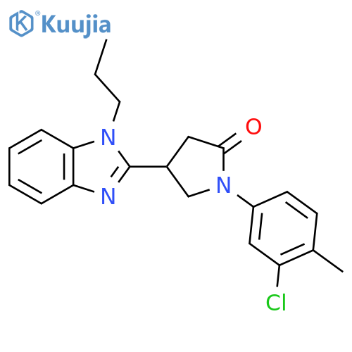 1-(3-chloro-4-methylphenyl)-4-(1-propyl-1H-1,3-benzodiazol-2-yl)pyrrolidin-2-one structure