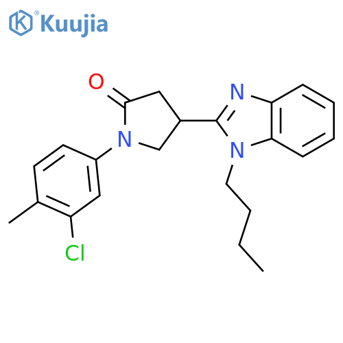 4-(1-butyl-1H-1,3-benzodiazol-2-yl)-1-(3-chloro-4-methylphenyl)pyrrolidin-2-one structure
